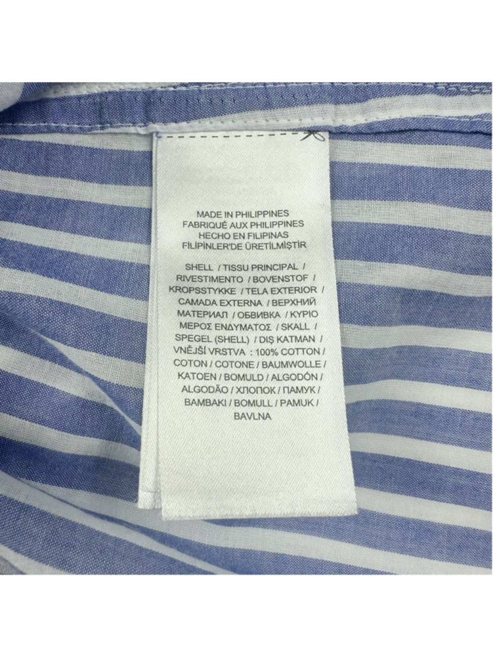 Lauren Ralph Lauren Shirt Womens XL Blue White Striped Button Up Roll Tab Blouse - Picture 8 of 9